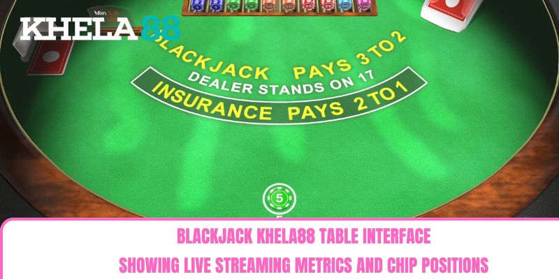 Blackjack khela88 table interface showing live streaming metrics and chip positions Blackjack khela88 table interface showing live streaming metrics and chip positions