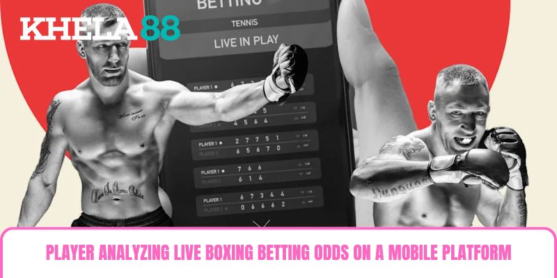 Player analyzing live boxing betting odds on a mobile platform at Reputable bookmaker Player analyzing live boxing betting odds on a mobile platform at Reputable bookmaker